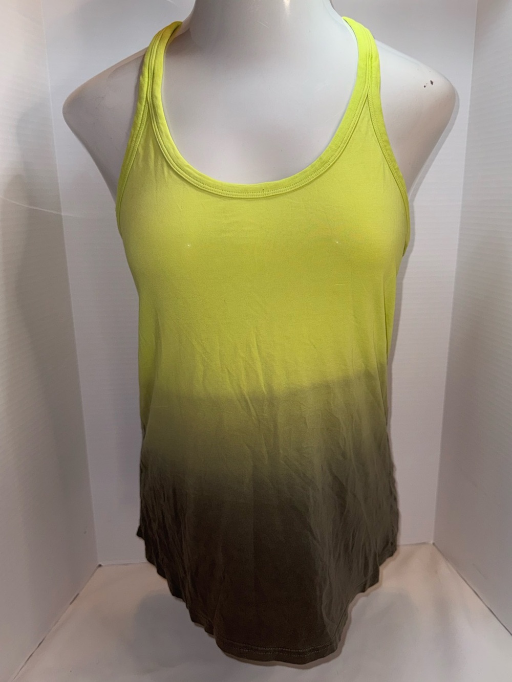 lululemon athletica Neon Yellow to Olive Ombre Racerback Tank